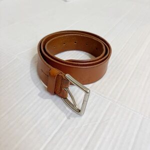 Frye Men's Brown Leather Belt Made in Italy Size 38 Genuine Leather Quality